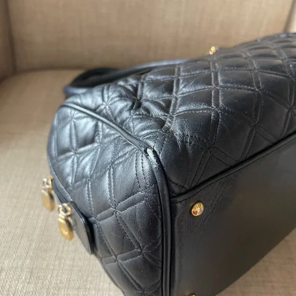 MCM Black Quilted Satchel with Elegant Design - Picture 14 of 16